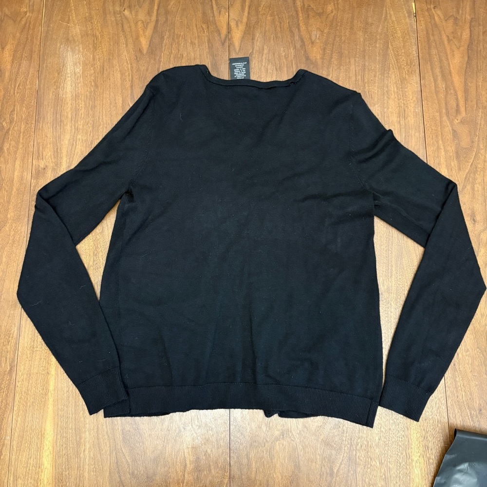 Grace Elements Black Ruffle Cardigan - image 4